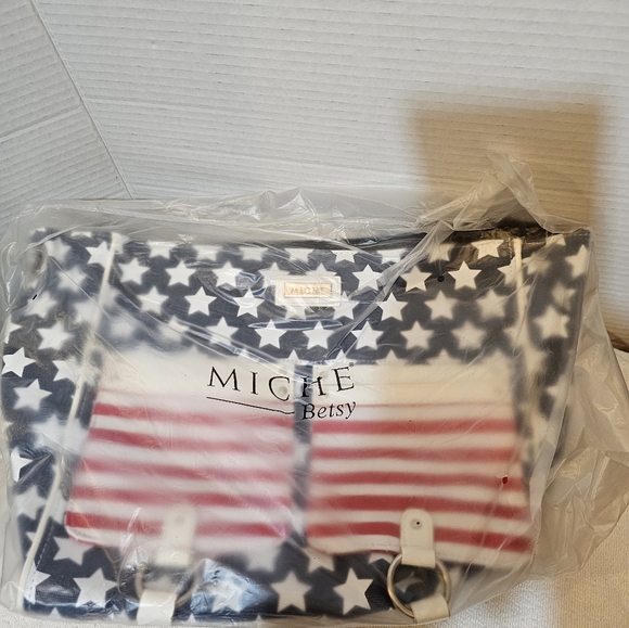 MICHE Bags Betsy RETIRED Demi Shell Patriotic  Stripes & Stars USA Vintage - Picture 3 of 4